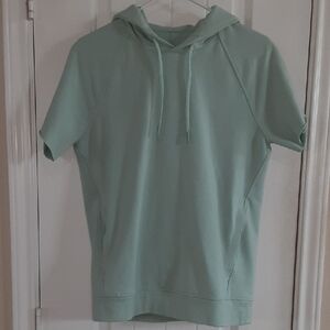 Lululemon EUC Men's City Sweat Custom Short Sleeve Pullover Hoodie S Mint Green